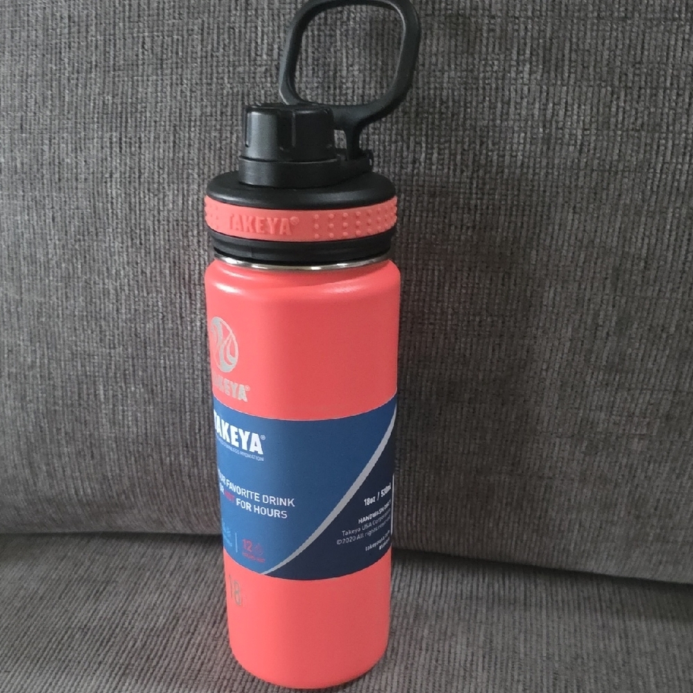 Takeya Coral 18oz. Spout Water Bottle, New With Easy Carry Handle - Picture 10 of 10